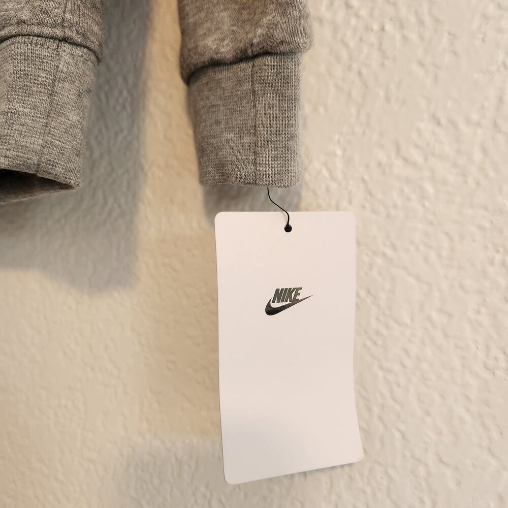 Nike Toddler Size 2T Just Do‎ It Swoosh Gray Logo Hooded Sweatshirt NWT - Picture 2 of 4